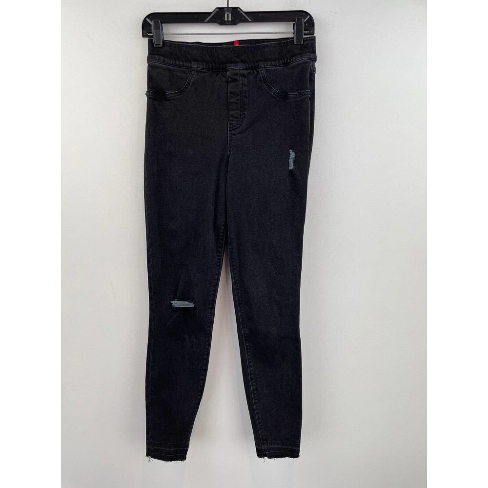 Spanx Medium Skinny Jeans Pull On Jeggings Charcoal Black 27X26 High Rise A41-13